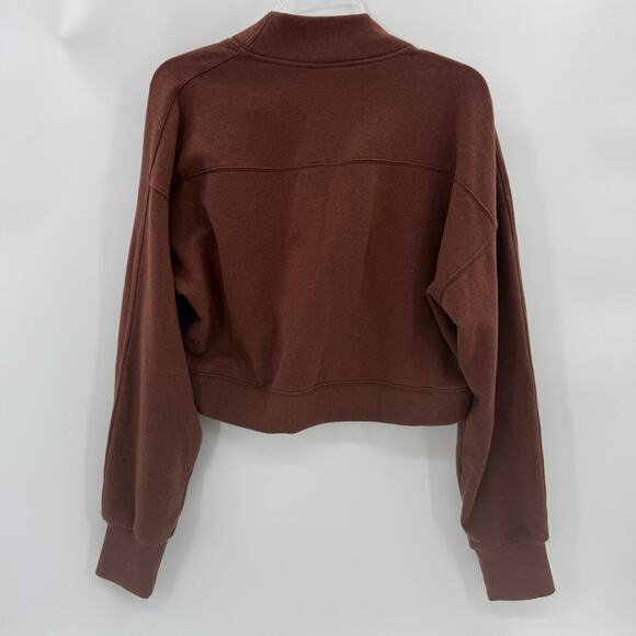 ATHLETA Womens Cropped Wrap Cardigan Size XL Retroplush Fleece Open Long Sleeve - Picture 4 of 8